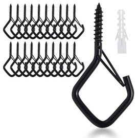 LYCXAMES 20 Stück Edelstahl Hakenschrauben, schraubhaken mit sicherung, Haken zum Schrauben, Deckenhaken Wandhaken zum Aufhängen Topfplanzen, Lichte