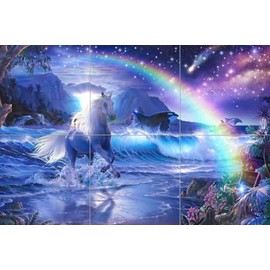 Ceramic Backsplash Tile Mural Horse Animal Equine Kitchen/Bathroom - The Quest of Life - Christian Riese Lassen