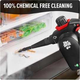 Dirt Devil 7-in-1 Handheld Steamer, Pressurized Steam Cleaner for Home Use, XL Water Tank, Includes Specialized Cleaning Tools, Portable Steam Cleaner for Bathroom, Clothes, Furniture and More