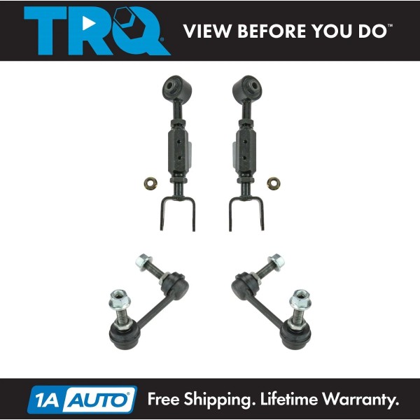 TRQ 4 Piece Suspension Kit Rear Upper Control Arms Sway