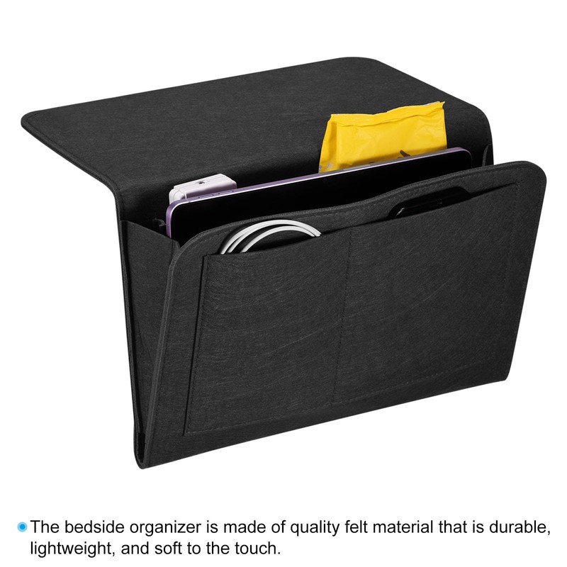 PATIKIL 13in Bedside Caddy, Bed Caddy Bedside Organizer Hanging 5