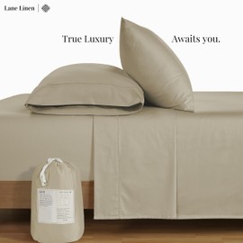 Lane Linen Full Size Sheets Set - 600 TC Full Bed Sheets Set - 100% Cotton Sheets Full Size - Ultra Soft Full Size Sheets Set - Sateen Weave Full Sheet & Pillowcase Set - Luxury Full Sheet Sets - Blue