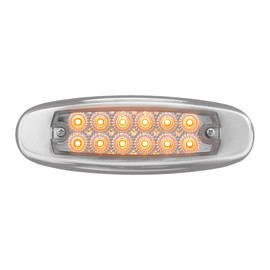 GG Grand General 76441 Amber/Clear Light (Ultra Thin Spyder 12LED Dual Function with S.S. Rim)