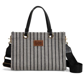 Montana West x Lee Small Tote Bag for Women Work, Striped Hobo Crossbody Bag Top-handle Satchel Handbags LEE55-001BK