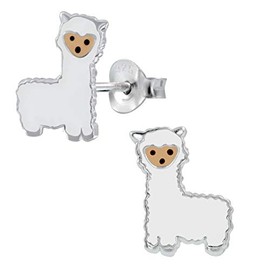 Sterling Silver Llama Alpaca Animal Earrings