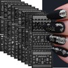 30 Sheets Silver Nail Sticker Silver Lace Nail Art Stickers