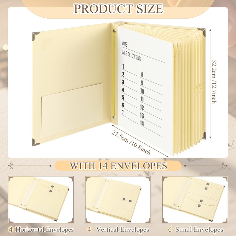 Marspark Important Document Organizer with Labels, Expanding File Folder, Family