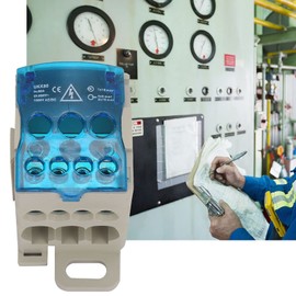 3Pcs Din Rail Distribution Box, UKK-80A Terminal Block Distribution Box Electric Wire Connector Universal Power Junction Box