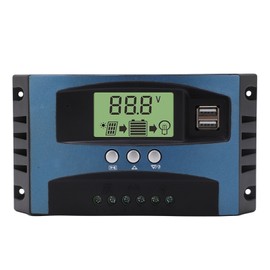 Solar Charge Controller 12V 24V Intelligent Identification MPPT Charging LCD Display Solar Panel Charge Regulator 30A (10A Discharge)