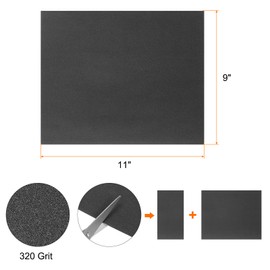 sourcing map 15pcs Sandpaper 320 Grit 9 x 11 Inch A-Weight Backing Silicon Carbide Abrasive Wet Dry Sanding Sheets for Wood Finishing, Metal Sanding, Automotive Polishing