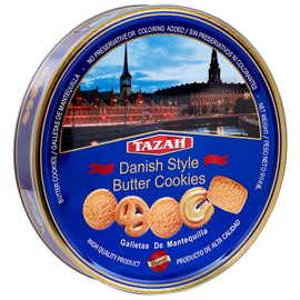 Tazah Danish Style Butter Cookies 32 Ounce Tin