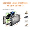 Amllas 12 Pack Shoe Boxes Stackable,Upgraded Sturdy Shoe Storage Boxes
