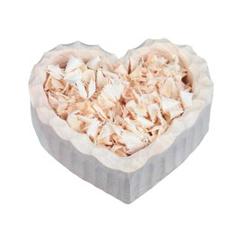 Generisch Decorative heart bowl made of pine wood with pine shavings (15 x 16 cm)