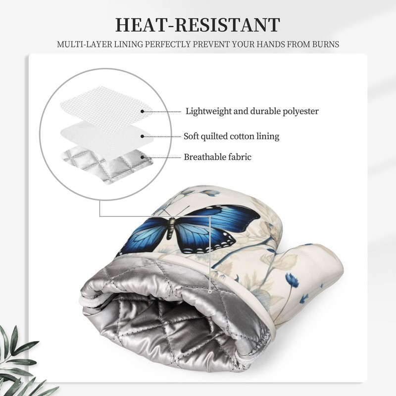 Juego de 4 guantes largos resistentes al calor y agarraderas