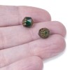 Hackberry Creek 12 Emerald Green Faceted 8mm Crown Cathedral Beads,