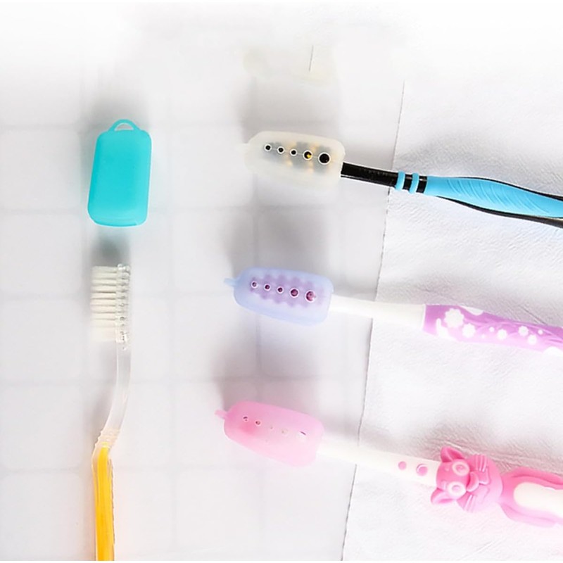 10 Piezas Funda para Cepillo de Dientes de Silicona Camping