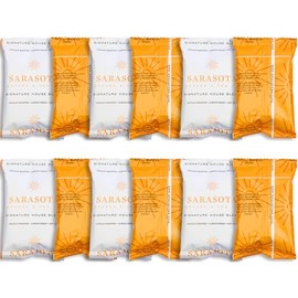 Sarasota Coffee Ground Packets | Gourmet Medium Roast Ground Coffee Packs | Breakfast Blend | Low Acid Mold Free Singles Packets | Individual Pouches for 12 Cup Coffee Maker | 2 Ounce Bags, 12 Count