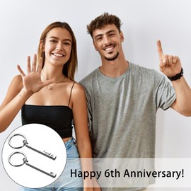 Iron 6th Anniversary Giifts - Iron Anniversary Giift for Him Her Iron Gifts for 6th Anniversary Happy Anniversary Giift Couple Keychain Christmas Gifts for Husband Wife 6 Year Anniversary Steel Gifts