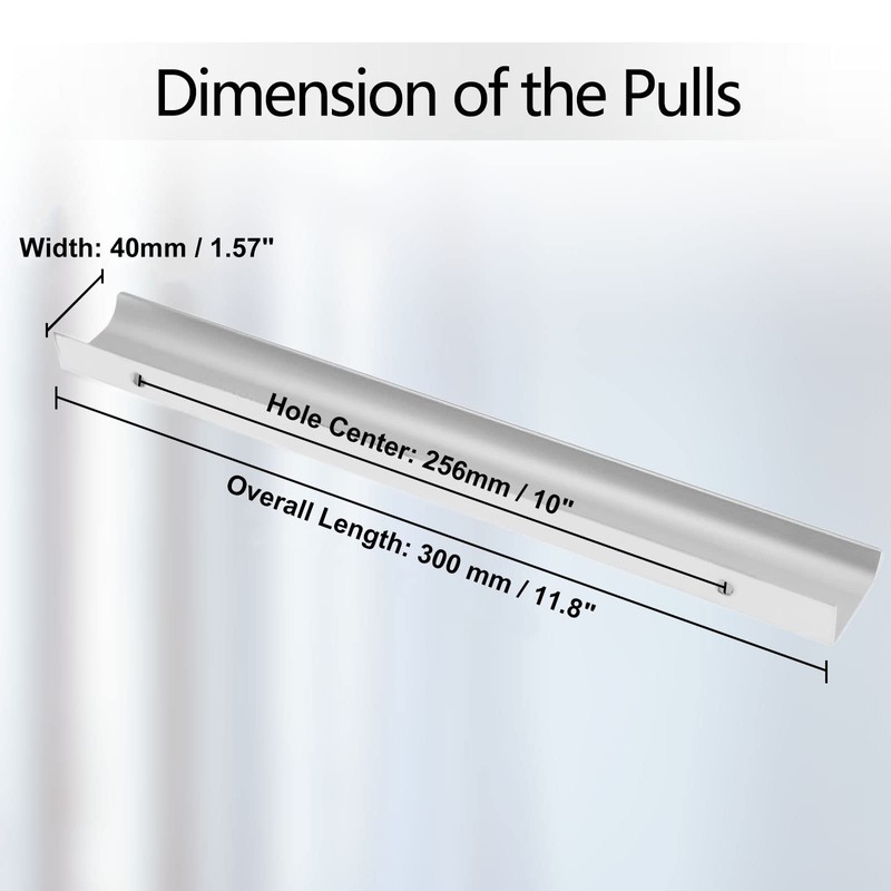 Cjueiom 6 Pack Concealed Kitchen Cupboard Handles 256mm Hole Center