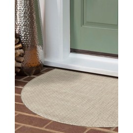 Unique Loom Outdoor Solid Collection Area Rug (3' 1" x 6' 1" Hearth Beige/Ivory)