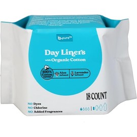 B.Pure Organic Cotton Lavender Infused Panty Day Liners 18 Count