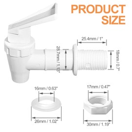 LifCratms 2Pcs BPA-Free Replacement Cooler Faucet, White Plastic Water Spigot Spout Water Dispenser Tap Set, Reusable Water Crock Tap Water Beverage Lever Pour Dispenser Valve