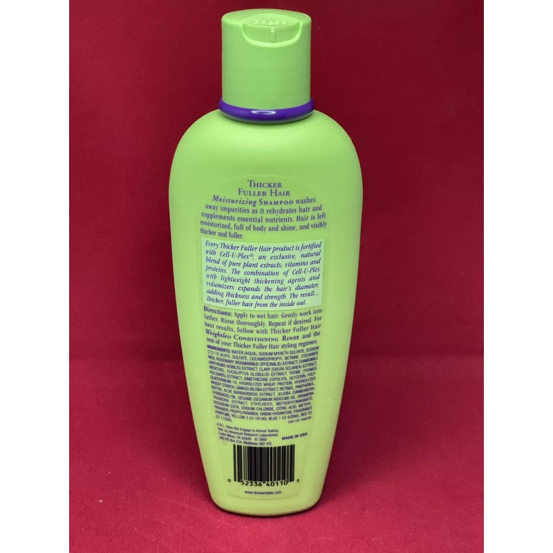 Thicker Fuller Hair Cell U Plex 12oz Moisturizing Shampoo To