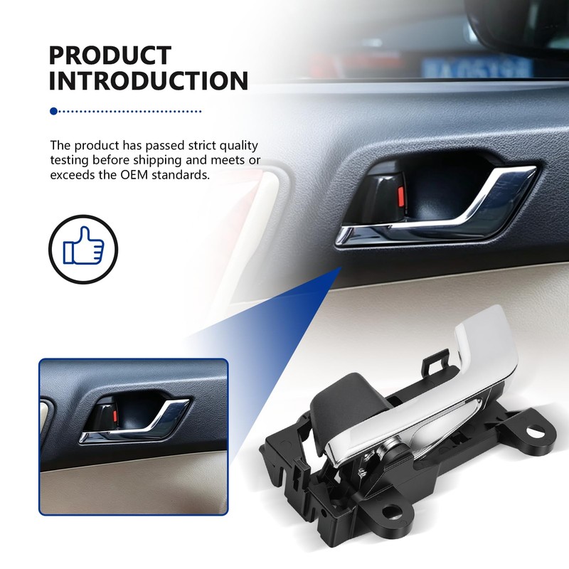 Kaloeou Interior Door Handle Fits Highlander 08-13 Left Driver Side