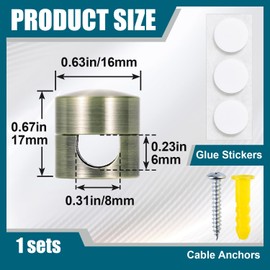 HINZIC 1Pcs Cord Clips for Desk Organization, Metal Cable Anchor Management, Adhesive Aluminum Wire Holder, Adjustable Phone Charger Clips for Nightstand Desktop Wall Office Home