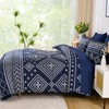 Yiran Navy Blue Comforter Set Queen Size, 7 Piece Boho