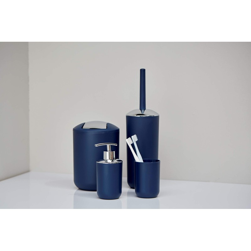 WENKO Brasil Soap Dispenser, TPE, Dark Blue, 7.3 x 9