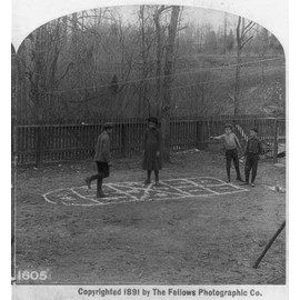 HistoricalFindings Photo: Hop-Scotch,Children Playing,June c1891
