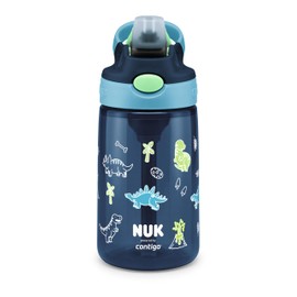 NUK By Contigo Easy Straw Cup, Drinking Bottle with Straw for Children (from 4 Years), Made of Durable Tritan, BPA-Free, Dishwasher Safe, 420 ml, Dinosaur