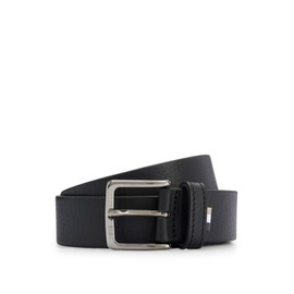 BOSS Men's Ronnie-Icon Sz35 Full Grain Italian Leather Belt with Signature Stripe Detail, Black 1