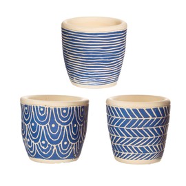 Sass & Belle Blue Mini Cement Planters - Set Of 3