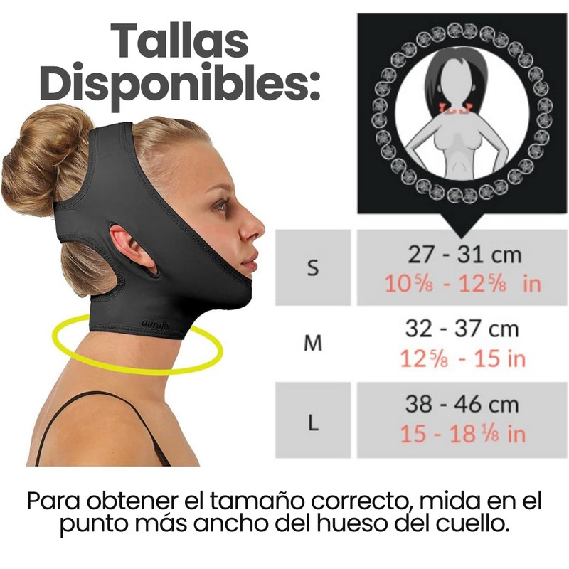 VERALY.MX Banda Compresión Faja Mentonera Papada Cuello Vendaje Postquirúrgico con