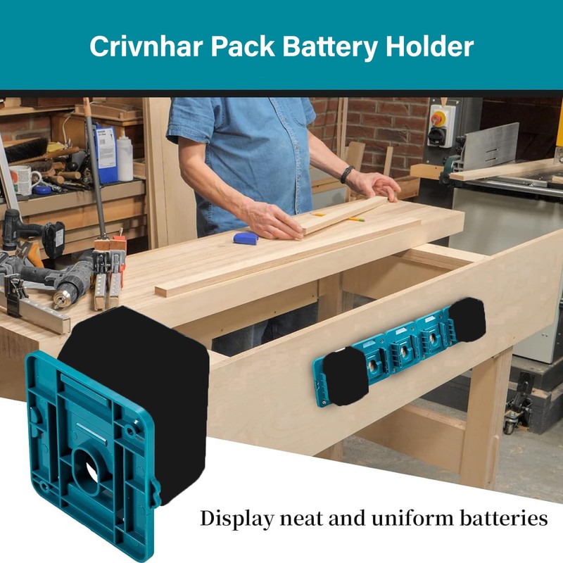 Battery Mount Holder Compatible for Makita 18V Batteries, Wall Mounts