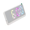 White Digital Alarm Clock with LED Mirror Screen Fashion Electronic