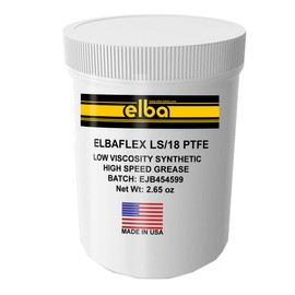 ELBAFLEX LS/18 PTFE Low Viscosity Synthetic Hydrocarbon Oil, HIGH Speed Spindle Grease for HIGH Speed Machines. Cross Reference to Kluber ISOFLEX NCA 15. Package 75 Grams JAR