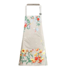 WANGTAO Women's Apron, Floral Pattern, Waterproof Apron, Adult, Cute, Stylish, Adjustable, Cafe Apron, Neck Hanging, Pocket, Wrinkle Resistant, Cooking, Cafe, Nursery Teacher, Popular, beige
