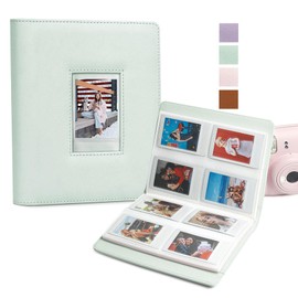 Yootiko Photo Album, 288 Pockets 6 x 9 cm Photos, PU Cover, Transparent Pages, Small, Mini, Large Capacity, Family Wedding Picture Albums for Children, Boys, Girls, Women, Men (Green)