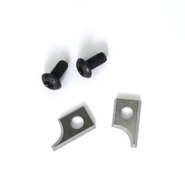 Sinoprotools Rounding Cutter Reversible Plates Reversible Blade 2 Pieces Replacement Blades and 2 Screws, Radius 6.35 mm, 2-Sided Interchangeable Carbide Reversible Blade, Accessory for Rounding