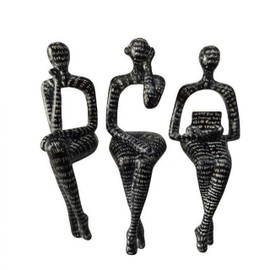 XINXUAN Letter - Black Statue Home Decor - Modern Bookshelf & Desk Decor - 3 Piece Set