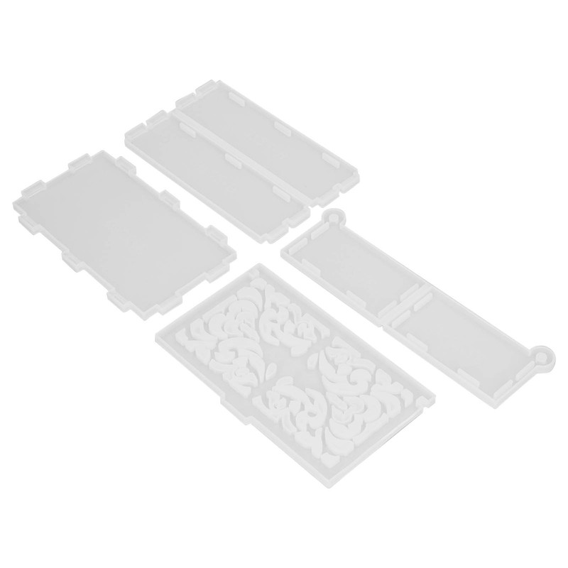 4pcs Storage Box Resin Mold DIY Production Patterned Hollow Flip