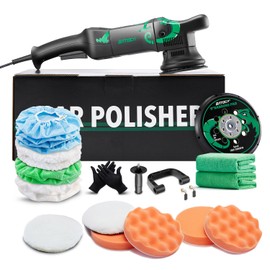 BATOCA - Pulidora de doble acción de 6 pulgadas y 700W, pulidora orbital con 6 velocidades, incluye almohadillas de espuma y lana, bonete para pulir, toallas de microfibra para encerar, brillar y pulir