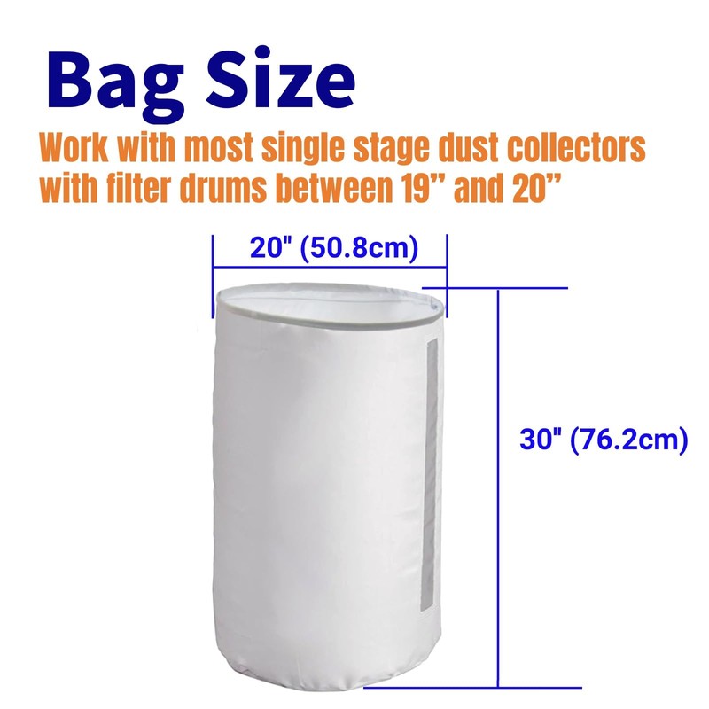 70 Gallon Dust Collector Bottom Bag - 30 Micron Heavy