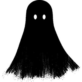 'Simple Ghost' Rubber Stamp - Unmounted Design for Crafting & Scrapbooking, A8 (RS00057406)