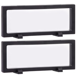 HAMILO Display Case Can Badge Medal Display Case Approx. 11.8 x 4.3 inches (30 x 11 cm), Set of 2 (Black)