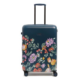 Vera Bradley Women's Hardside Rolling Suitcase Luggage, Fresh-Cut Floral Green, 26" Check in