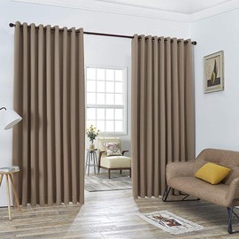 Warm Home Designs Extra Large 2 Taupe Wall to Wall Curtains 108" x 132" Each with 2 Matching Tie-Backs. Total Width is 216 Inches (18 feet). Great as Room Dividers or Partitions. N Taupe Wall 132"
